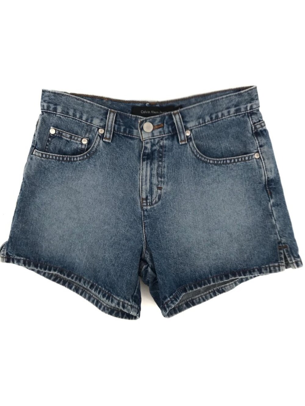Calvin Klein Womens Denim Shorts Size 2 Mid-Rise Blue Jean Casual